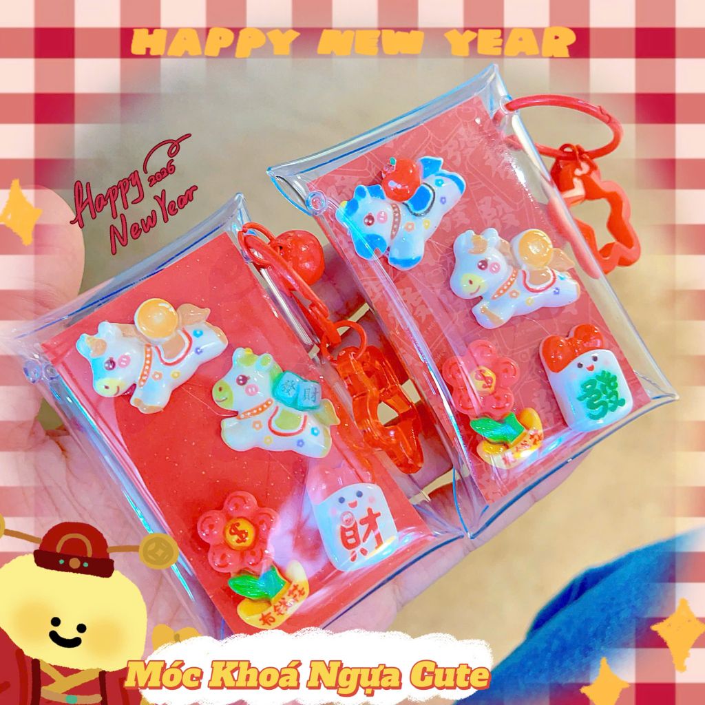 ** Móc khóa túi nhựa Kitty/ngựa cute