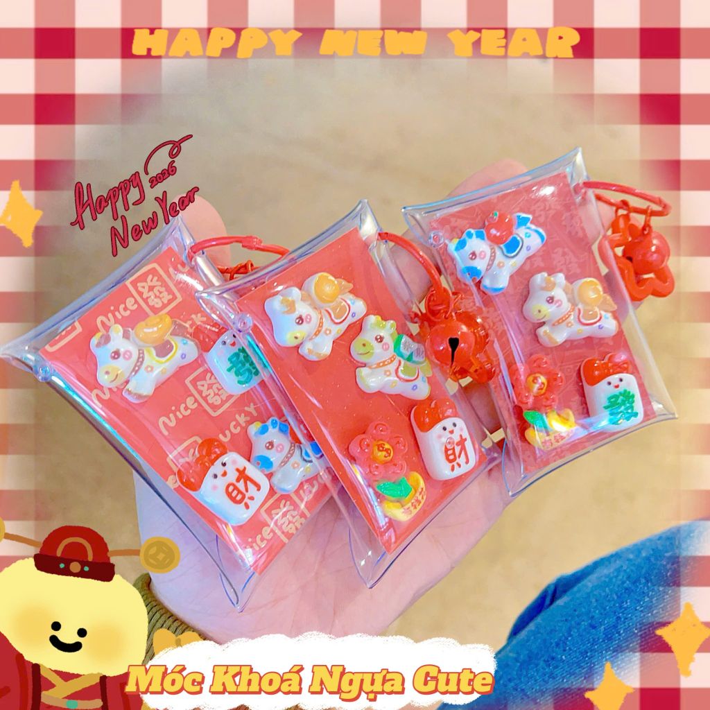 ** Móc khóa túi nhựa Kitty/ngựa cute