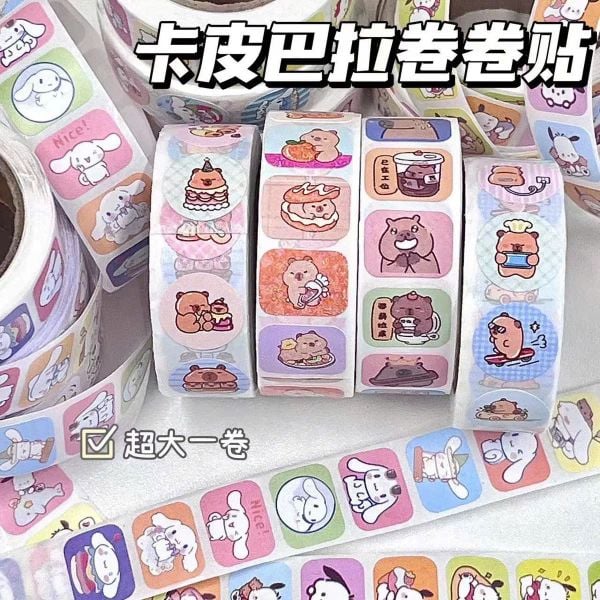** Cuộn sticker Capybara nhiều hình