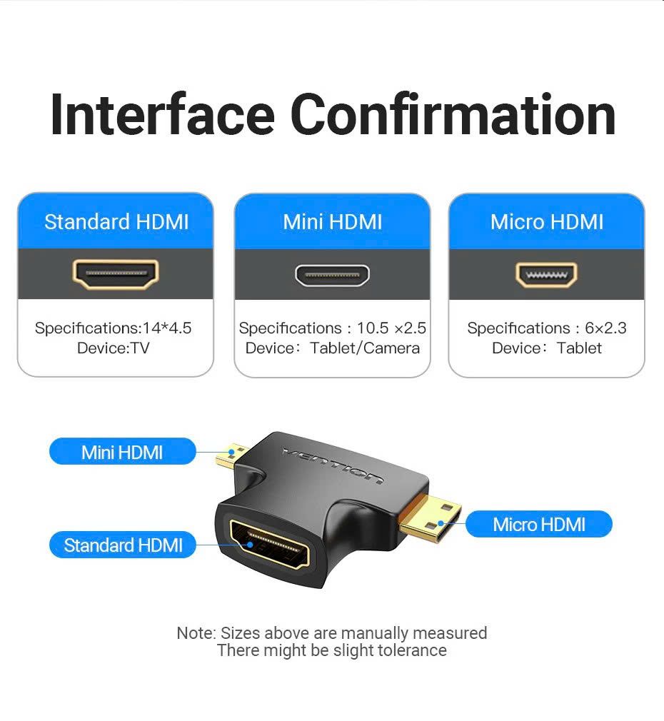 ** Hub 2 in 1 Mini Hdmi và Micro Hdmi sang Hdmi Vention