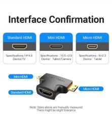 ** Hub 2 in 1 Mini Hdmi và Micro Hdmi sang Hdmi Vention