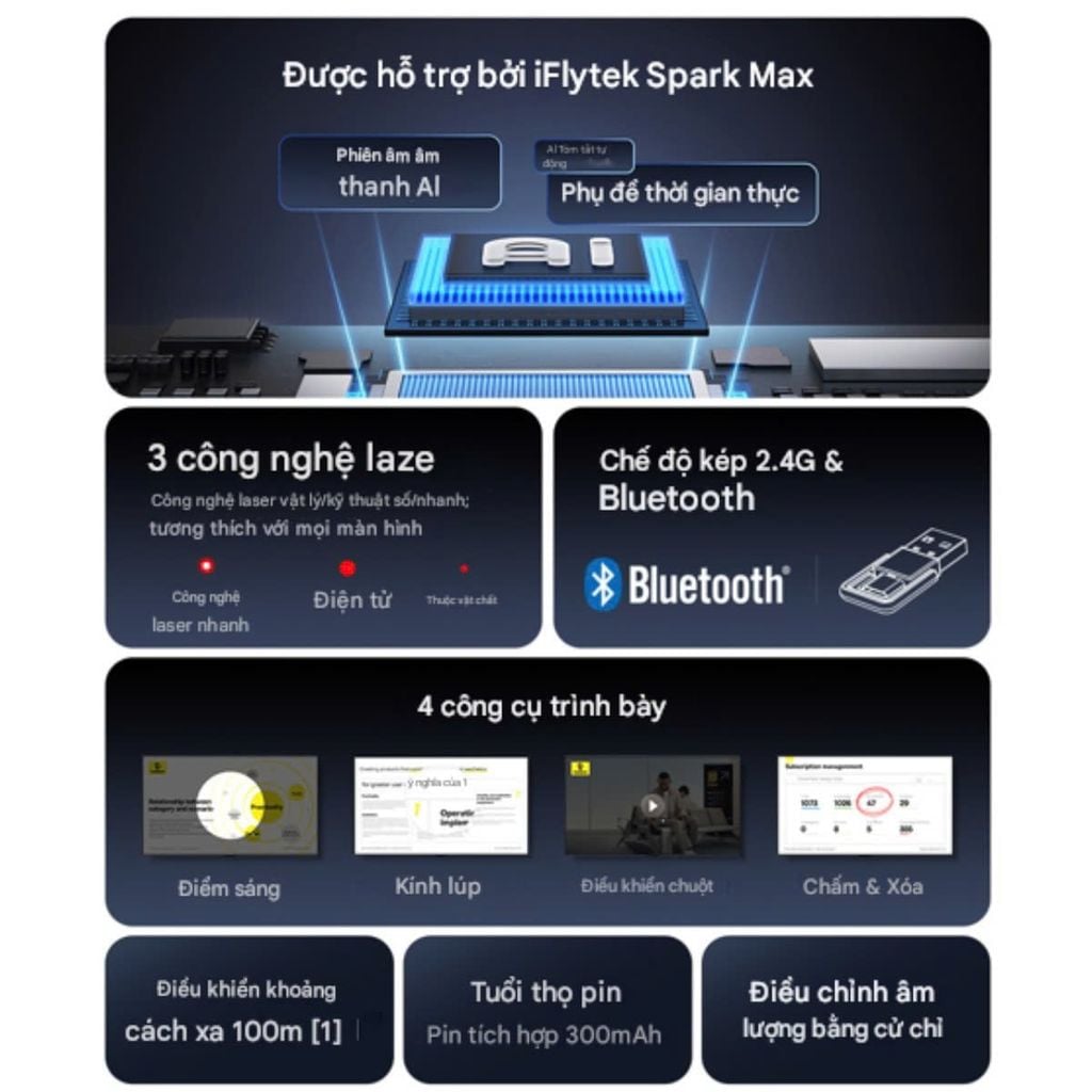 ** Bút trình chiếu Baseus AI Voice pin sạc