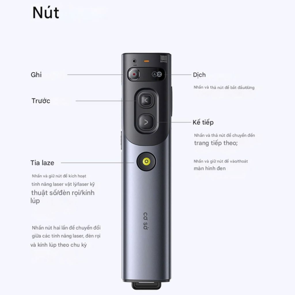 ** Bút trình chiếu Baseus AI Voice pin sạc