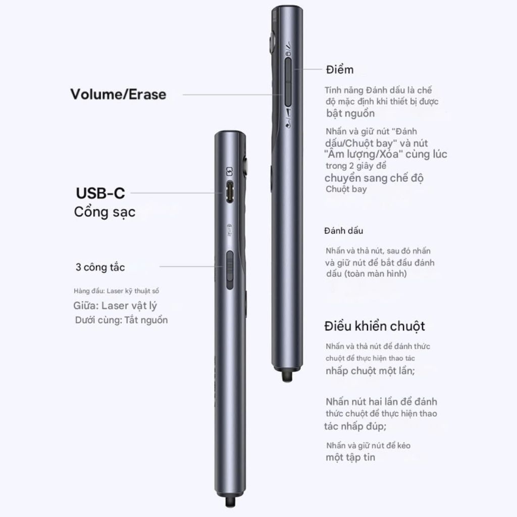** Bút trình chiếu Baseus AI Voice pin sạc
