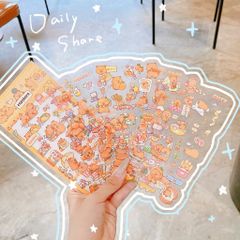** Set 6 tờ sticker capybara cute
