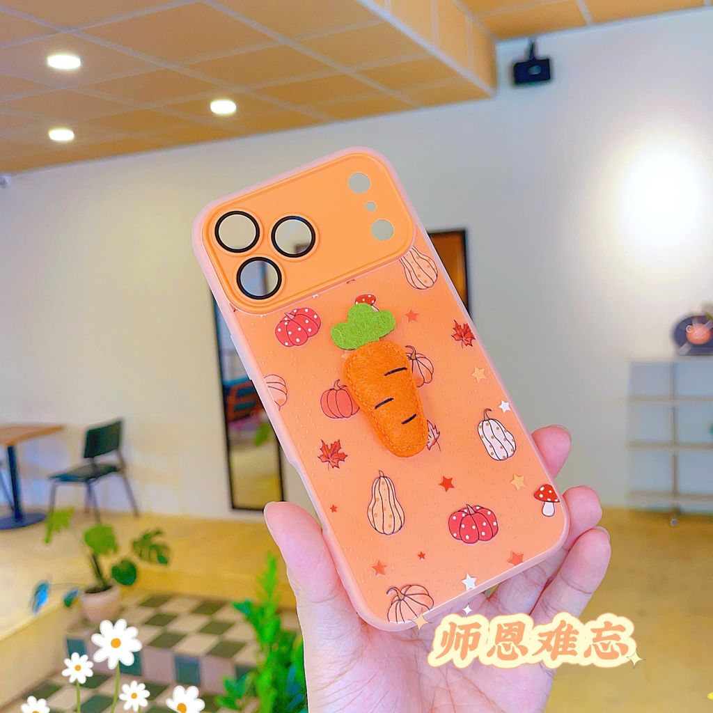 ** Ốp IP 17 Pro Max 2 lớp đính charm bông bảo vệ camera