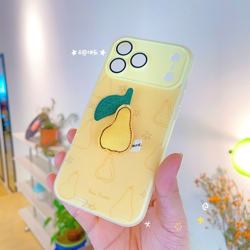 ** Ốp IP 17 Pro Max 2 lớp đính charm bông bảo vệ camera