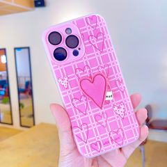 ** Ốp IP 15 Pro 2 lớp đính charm bông bảo vệ camera