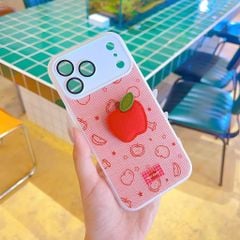 ** Ốp IP 17 Pro Max 2 lớp đính charm bông bảo vệ camera