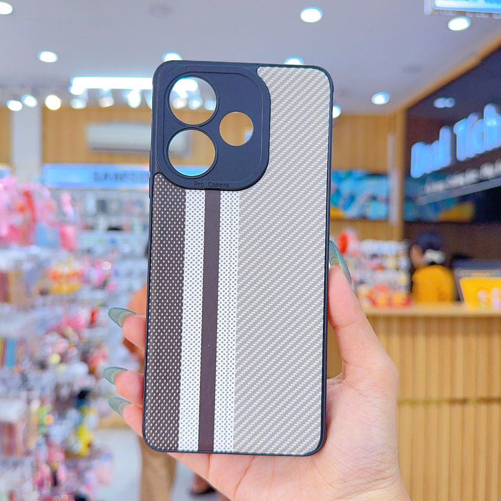 ** Ốp Oppo A5 Pro dẻo lưng giả da họa tiết Pixel