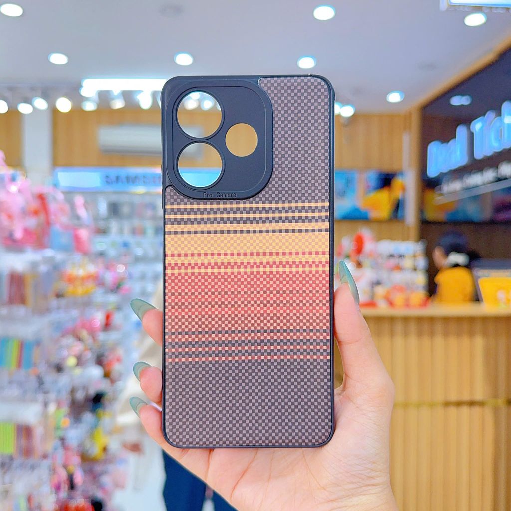 ** Ốp Oppo A5 Pro dẻo lưng giả da họa tiết Pixel