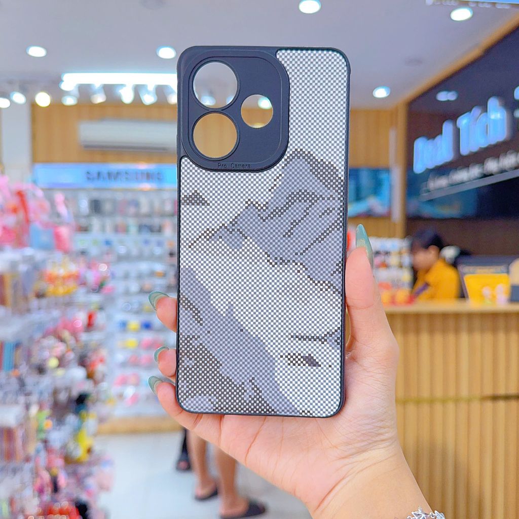 ** Ốp Oppo A5 Pro dẻo lưng giả da họa tiết Pixel