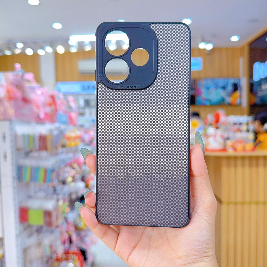 ** Ốp Oppo A5 Pro dẻo lưng giả da họa tiết Pixel