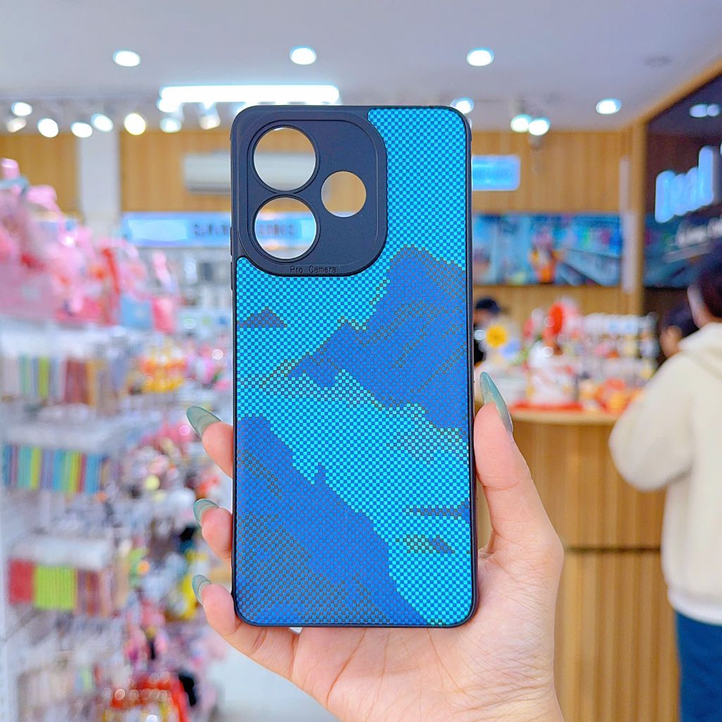 ** Ốp Oppo A5 Pro dẻo lưng giả da họa tiết Pixel