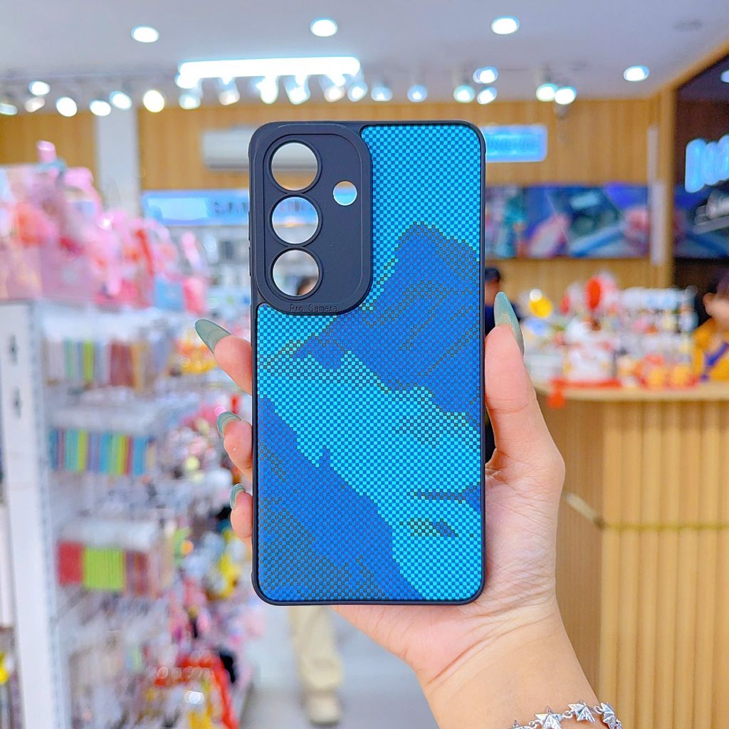 ** Ốp SS S25 Fe dẻo lưng giả da họa tiết Pixel