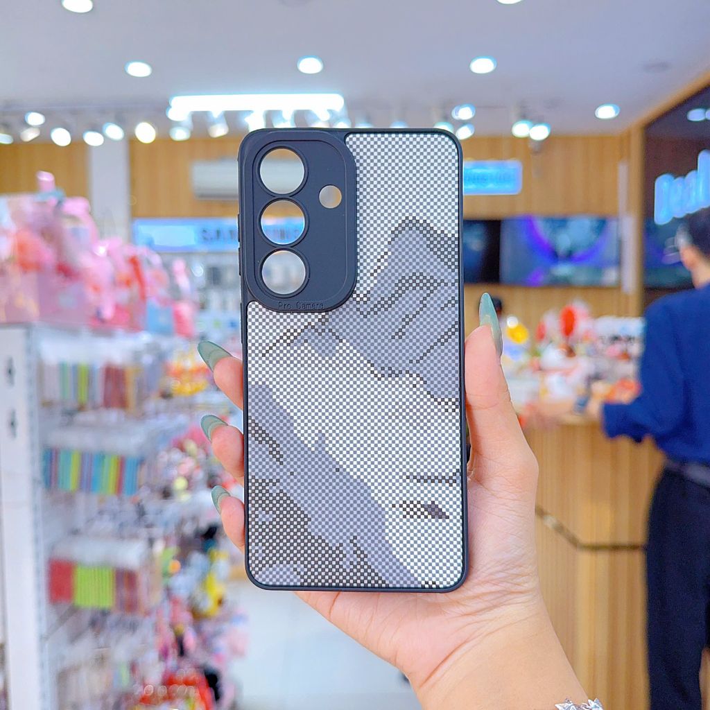 ** Ốp SS S25 Fe dẻo lưng giả da họa tiết Pixel