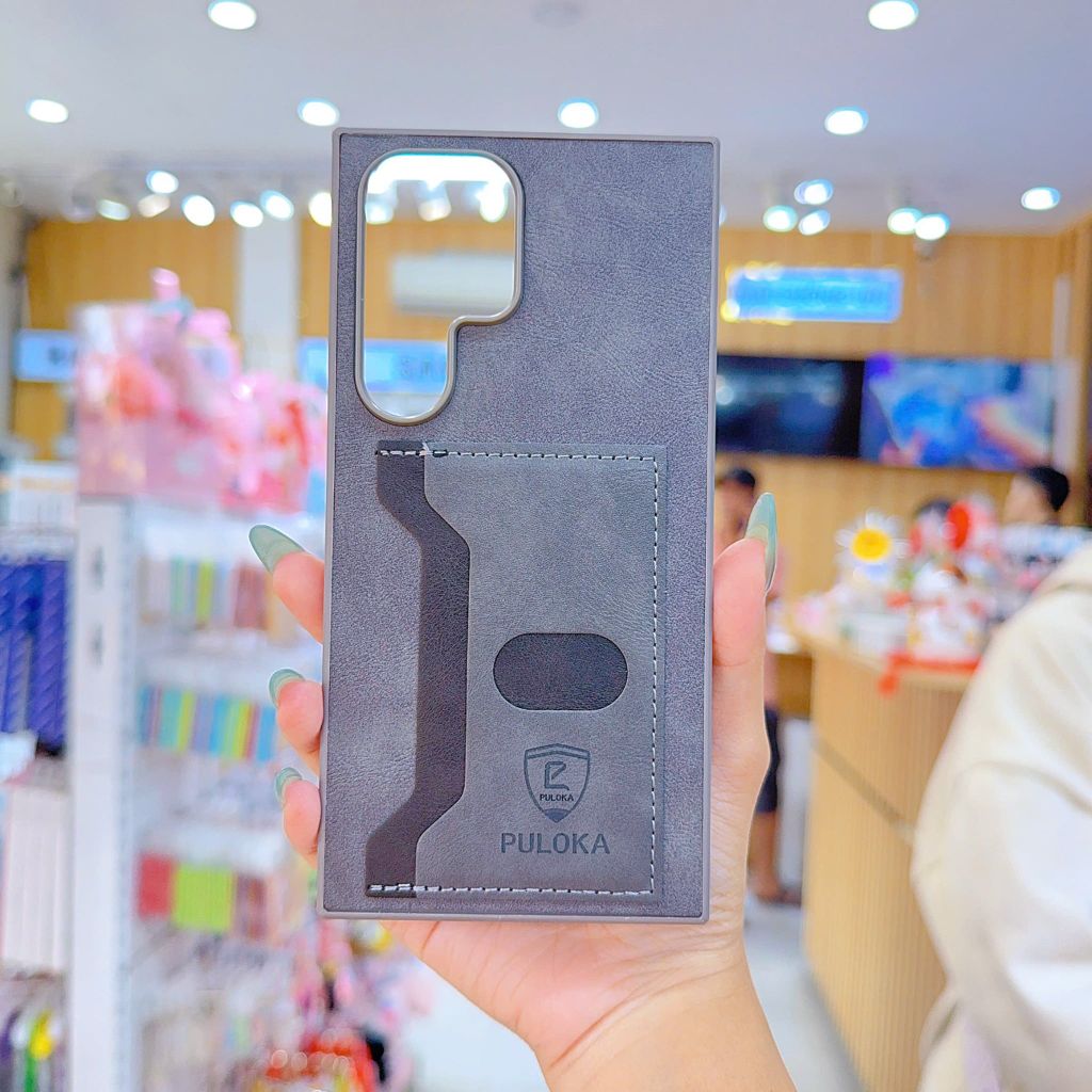 ** Ốp SS S23 Ultra Puloka da ngựa kèm ví card