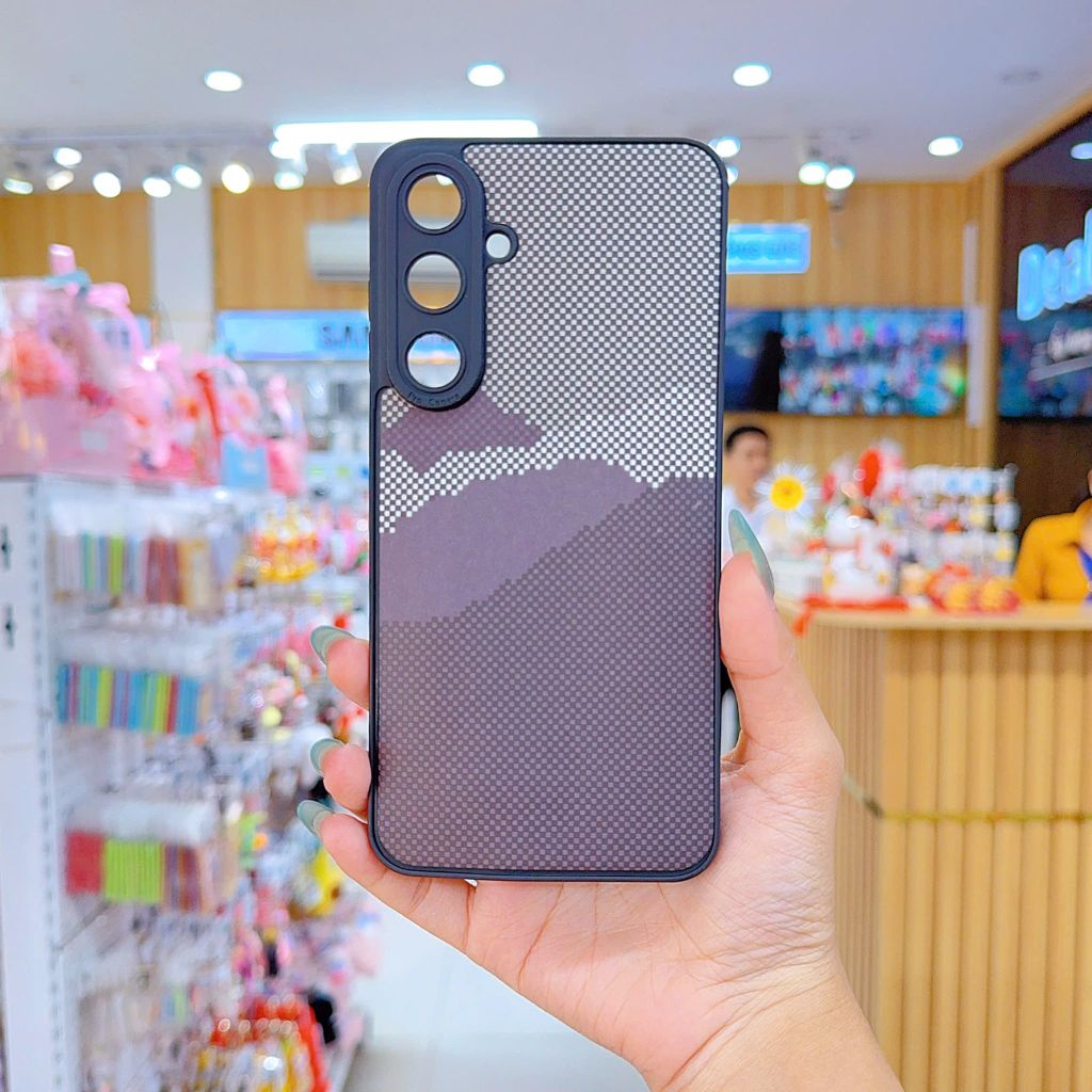 ** Ốp SS S24 Fe dẻo lưng giả da họa tiết Pixel