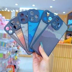 ** Ốp Reno 15 dẻo lưng giả da họa tiết Pixel