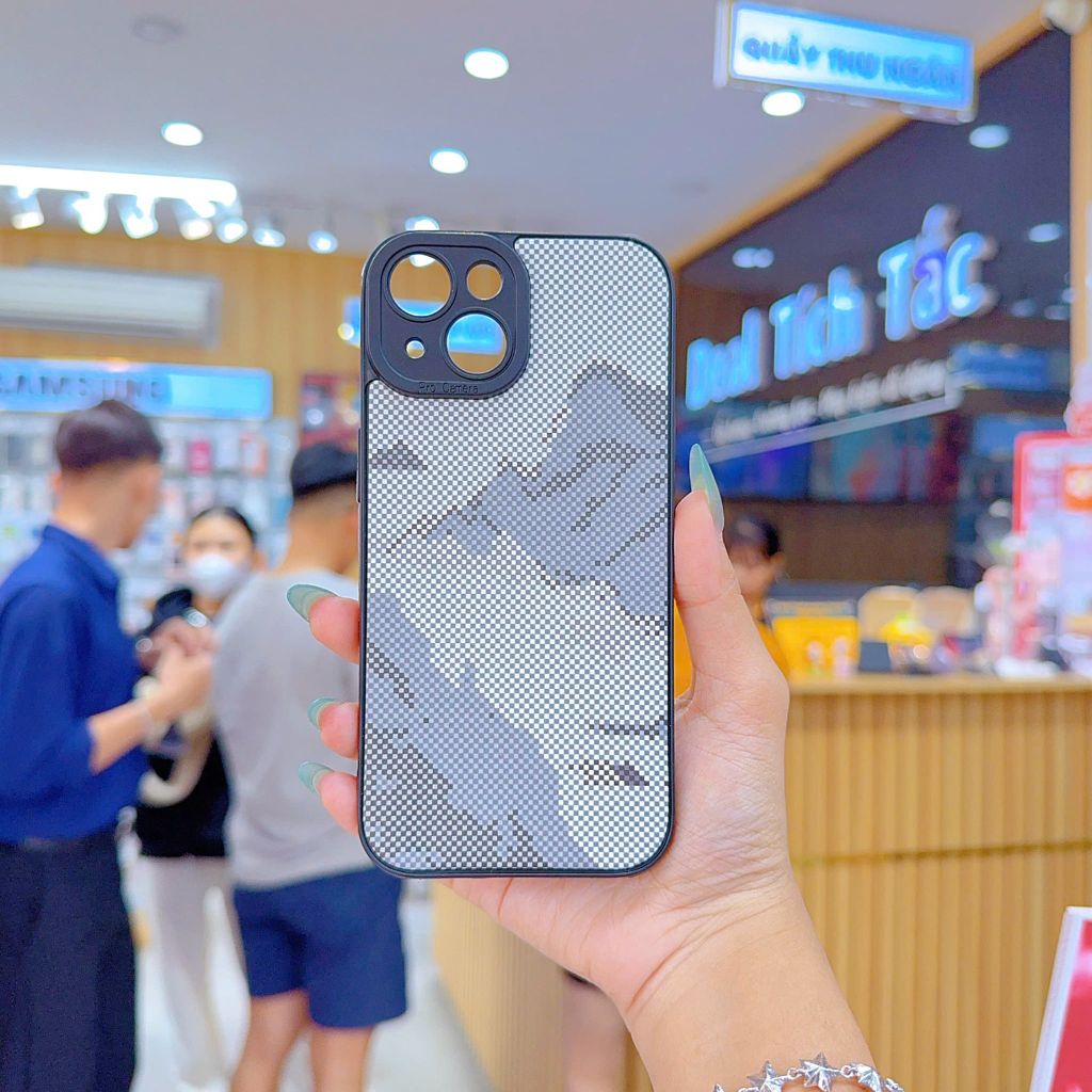 ** Ốp IP 13 6.1 dẻo lưng giả da họa tiết Pixel