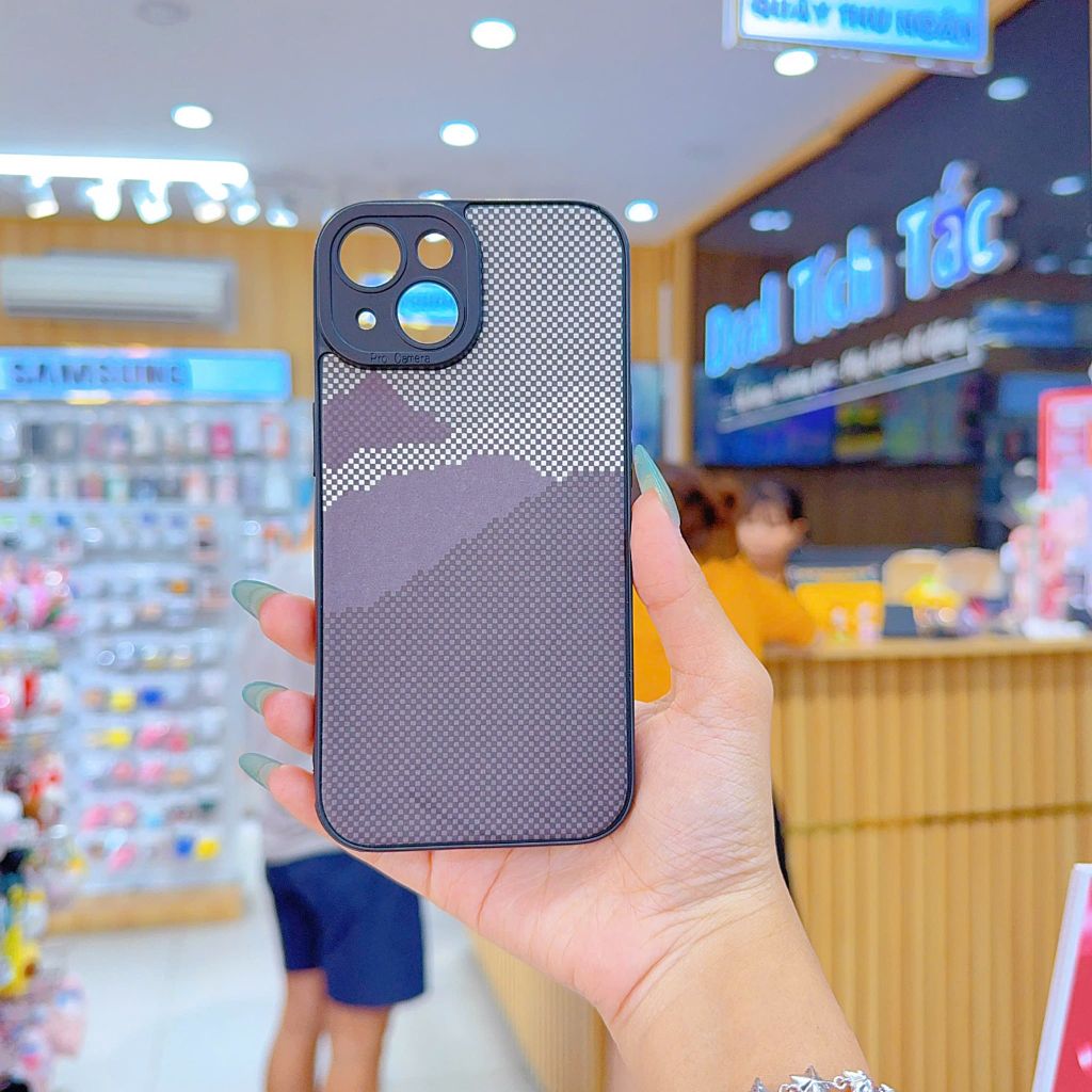 ** Ốp IP 13 6.1 dẻo lưng giả da họa tiết Pixel