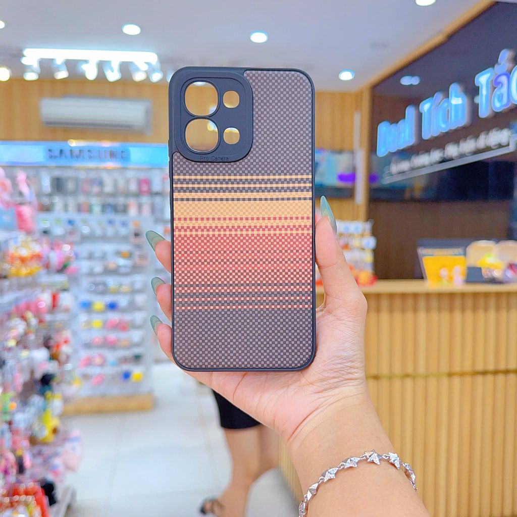 ** Ốp Oppo A6 Pro 5G dẻo lưng giả da họa tiết Pixel