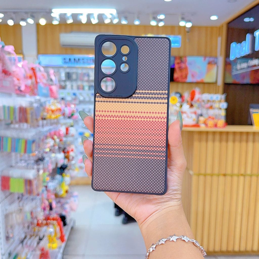 ** Ốp SS S24 Ultra dẻo lưng giả da họa tiết Pixel
