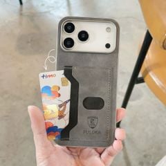 ** Ốp IP 17 Pro Max Puloka da ngựa kèm ví card