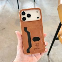 ** Ốp IP 17 Pro Max Puloka da ngựa kèm ví card