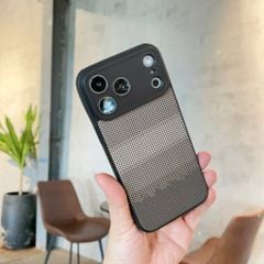 ** Ốp IP 17 Pro dẻo lưng giả da họa tiết Pixel