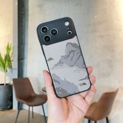 ** Ốp IP 17 Pro Max dẻo lưng giả da họa tiết Pixel