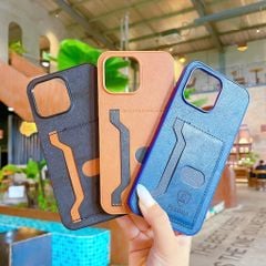 ** Ốp IP 15 Pro Max Puloka da ngựa kèm ví card