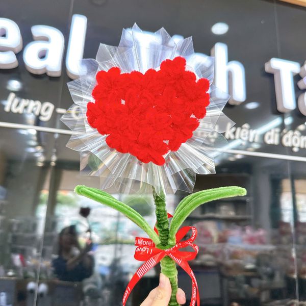 ** Cốt hoa tiền trái tim kẽm nhung