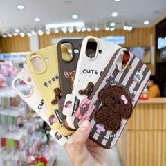 ** Ốp IP 17 vân sần đính charm thêu