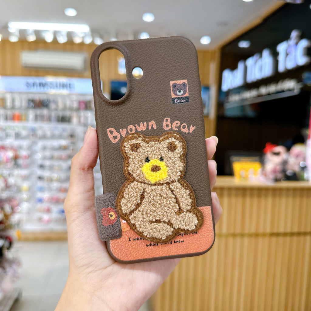 ** Ốp IP 17 vân sần đính charm thêu