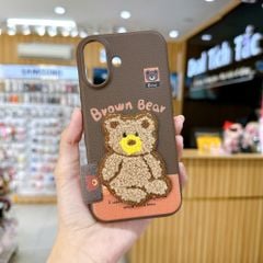 ** Ốp IP 17 vân sần đính charm thêu