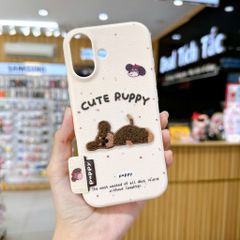 ** Ốp IP 17 vân sần đính charm thêu