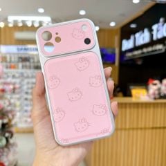 ** Ốp IP 12 6.1 vân da viền dẻo xi bạc camera in hình