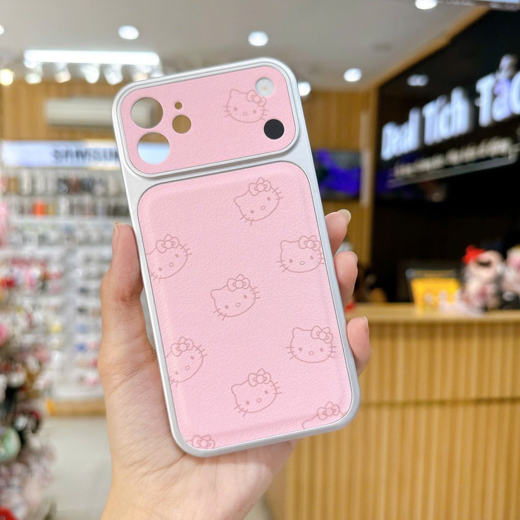 ** Ốp IP 11 6.1 vân da viền dẻo xi bạc camera in hình