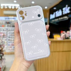 ** Ốp IP 12 6.1 vân da viền dẻo xi bạc camera in hình