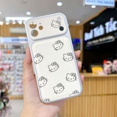 ** Ốp IP 12 6.1 vân da viền dẻo xi bạc camera in hình