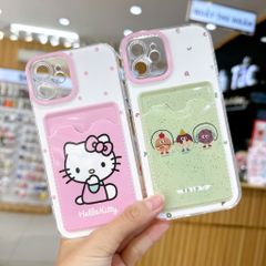 ** Ốp IP 12 6.1 dẻo trong kèm ví card in hình