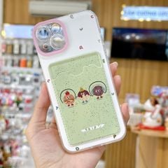 ** Ốp IP 13 6.1 dẻo trong kèm ví card in hình