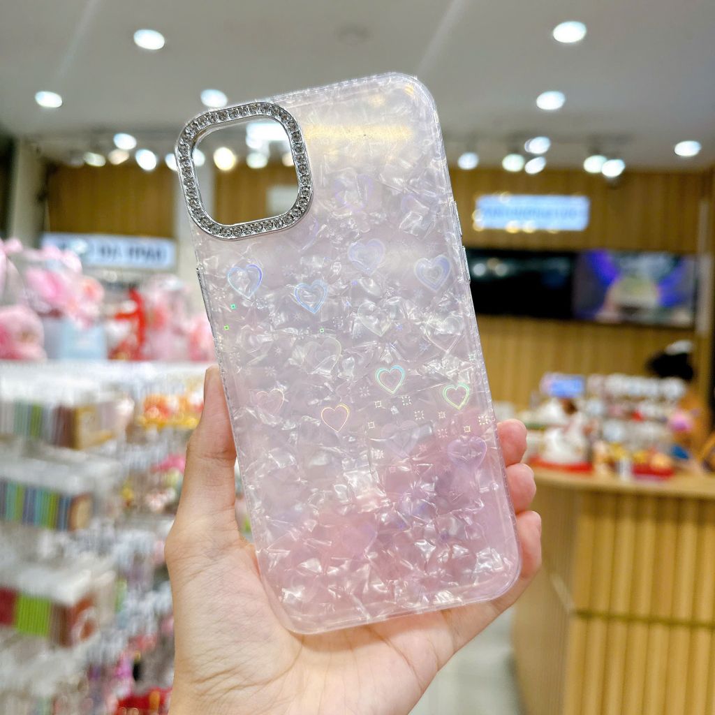 Ốp IP 12/12 Pro lưng thạch anh camera đính đá
