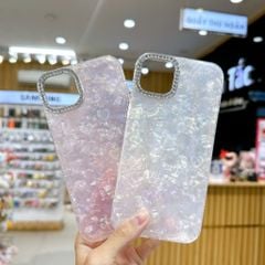 Ốp IP 15 Plus lưng thạch anh camera đính đá