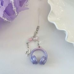 ** Dây đeo điện thoại headphone phong cách màu hologram