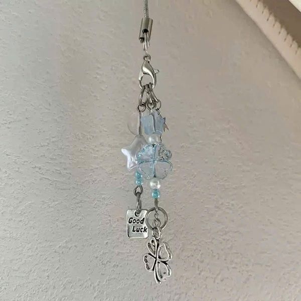 ** Dây đeo điện thoại cỏ bốn lá Goodluck tone xanh dương