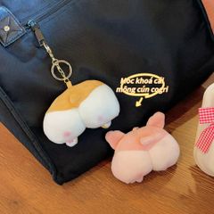 ** Móc khóa bông mông Corgi