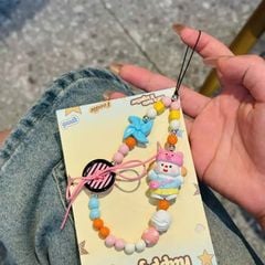 ** Dây đeo điện thoại loopy nón heo charm chong chóng