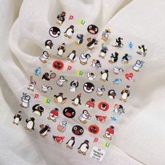 ** Sticker nổi nhiều hình Kitty/nơ/cánh cụt/tim